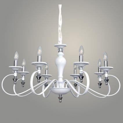Люстра JY88129/8 WH+CH белый/хром 8х40W E14 d890 h460, JY24